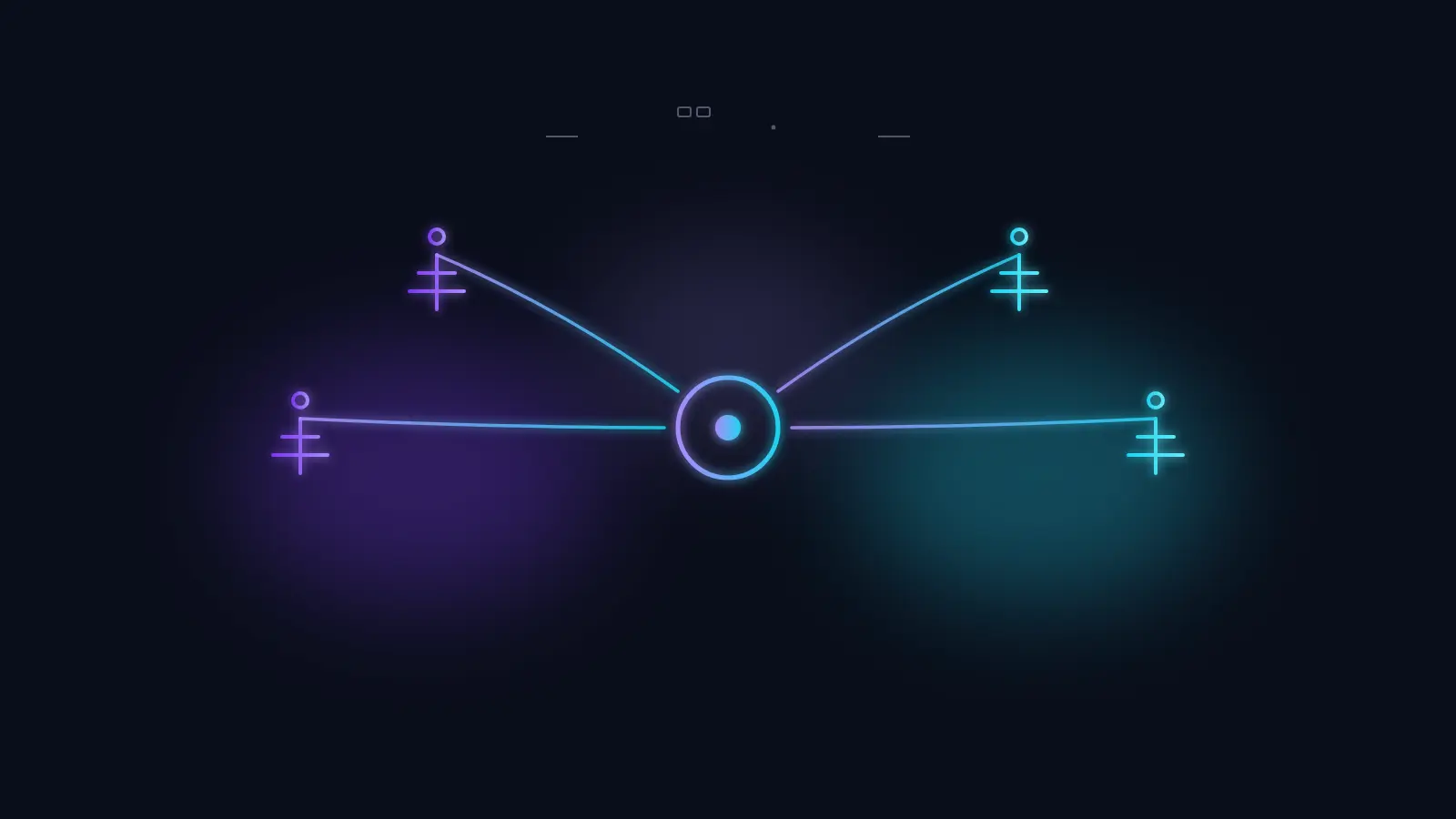 Dedicated Internet Access for Enterprise Diagram of multiple carrier network nodes connecting into a central hub, representing Mobosoft carrier partnerships